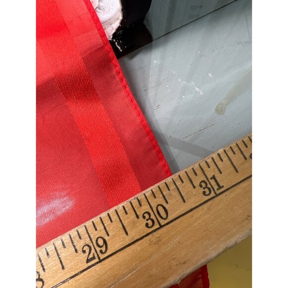 Vintage Floral Paisley Square Scarf 30x30 Light Sheer Polyester Red Blue Italy - Picture 5 of 5